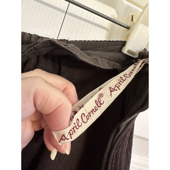 Vintage 90's April Cornell Brown Corduroy Straight Leg Pant Sz S High Waist - Picture 5 of 9